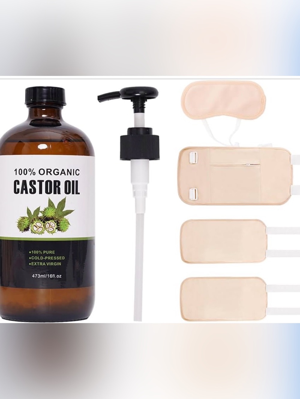 NIB organic castor oil pack kit.